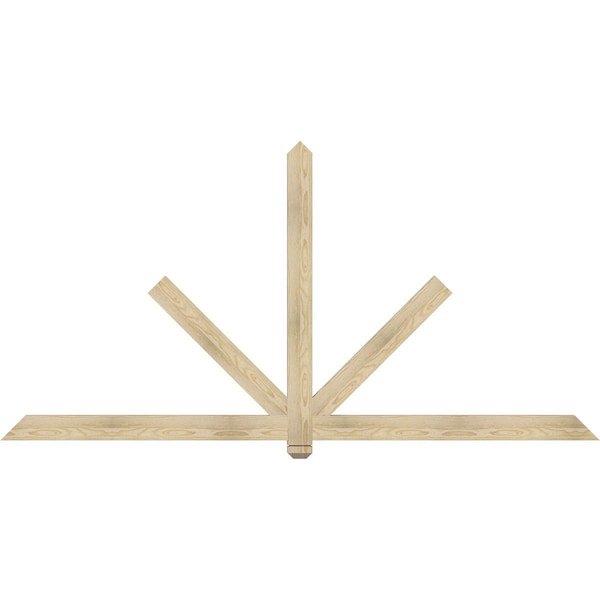 Ekena Millwork Kennewick Rough Sawn Timber Gable Bracket, Douglas Fir, 96"W x 48"H x 2"D x 4"F, 12/12 Pitch GBW096X48X0204KEN00RDF - main